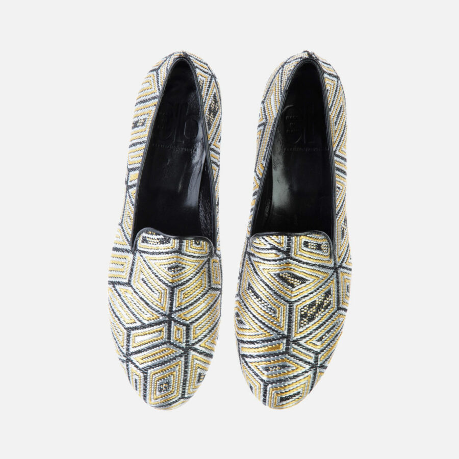 Positano Gold Silver Geometrical Woven 004