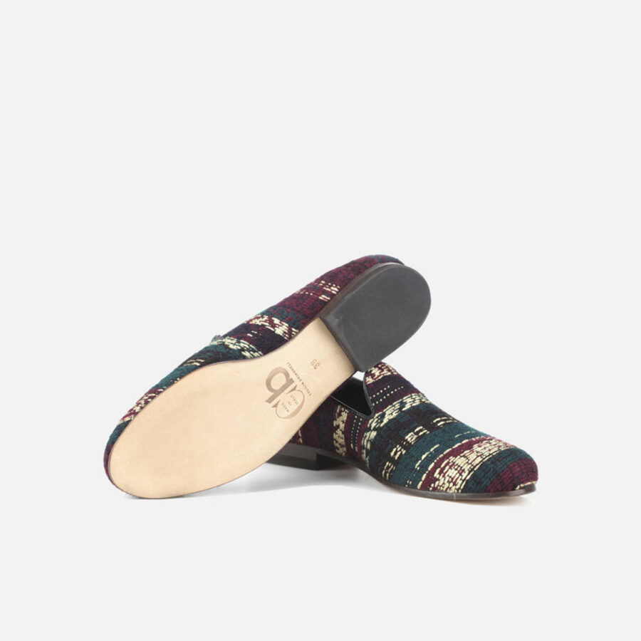 Positano Petrol Purple Gold Woven 003